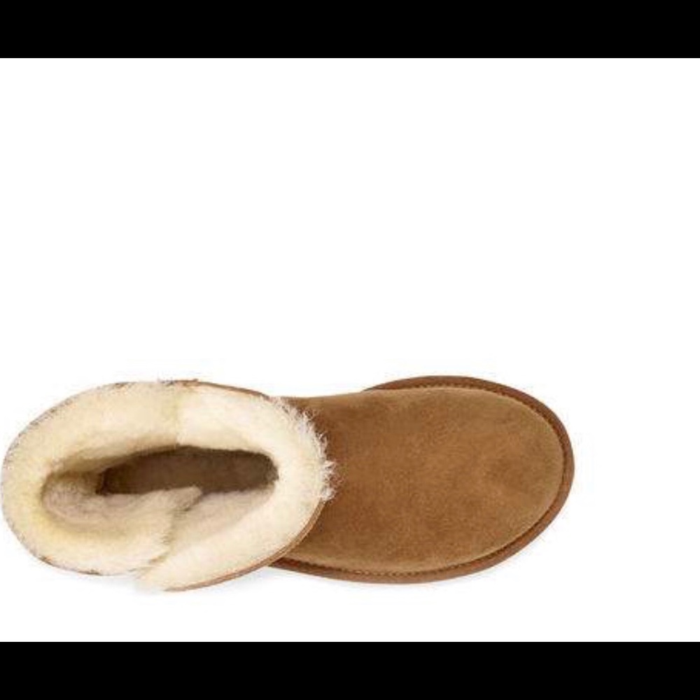 UGG Brown Ankle Boots with Cream Fur - Picture 6 of 7